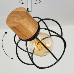 Lampes Vintages & Rétros-hofstein Plafonnier Orkanger Chrome, Écru, Noir, 3 lumières