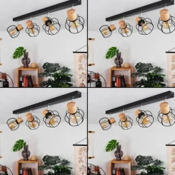 Lampes Vintages & Rétros-hofstein Plafonnier Orkanger Chrome, Écru, Noir, 4 lumières