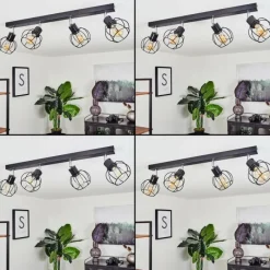 hofstein Plafonnier Orkanger Noir, 4 lumières* Spots Et Projecteurs