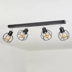 hofstein Plafonnier Orkanger Noir, 4 lumières* Spots Et Projecteurs