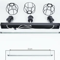 hofstein Plafonnier Orkanger Noir, 3 lumières* Spots Et Projecteurs