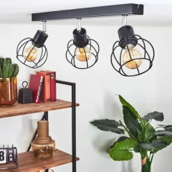 hofstein Plafonnier Orkanger Noir, 3 lumières* Spots Et Projecteurs