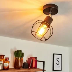 hofstein Plafonnier Orkanger Noir, 1 lumière* Spots Et Projecteurs