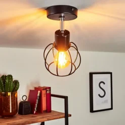 hofstein Plafonnier Orkanger Noir, 1 lumière* Spots Et Projecteurs