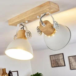 Lampes Vintages & Rétros-hofstein Plafonnier Orny Blanc, 2 lumières