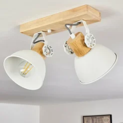 Lampes Vintages & Rétros-hofstein Plafonnier Orny Blanc, 2 lumières