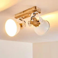 Lampes Vintages & Rétros-hofstein Plafonnier Orny Blanc, 2 lumières