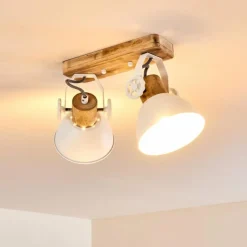 Lampes Vintages & Rétros-hofstein Plafonnier Orny Blanc, 2 lumières