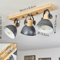 Lampes Vintages & Rétros-hofstein Plafonnier Orny Bois clair, 3 lumières