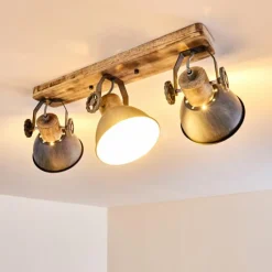 Lampes Vintages & Rétros-hofstein Plafonnier Orny Bois clair, 3 lumières