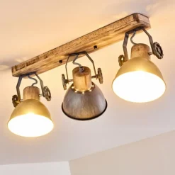 Lampes Vintages & Rétros-hofstein Plafonnier Orny Bois clair, 3 lumières