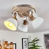 Lampes Industrielles-hofstein Plafonnier Orny Bois clair, Blanc, 3 lumières