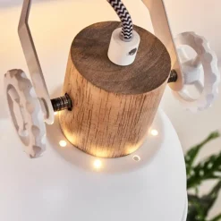 Lampes Industrielles-hofstein Plafonnier Orny Bois clair, Blanc, 3 lumières