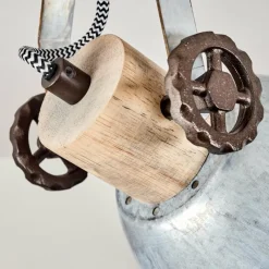 Lampes Industrielles-hofstein Plafonnier Orny Bois clair, Argenté, 1 lumière