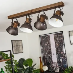 Lampes Vintages & Rétros-hofstein Plafonnier Orny Bois foncé, 4 lumières