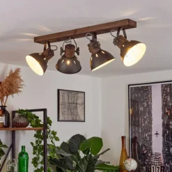 Lampes Vintages & Rétros-hofstein Plafonnier Orny Bois foncé, 4 lumières