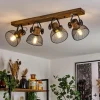 Lampes Industrielles-hofstein Plafonnier Orny Bois foncé, Noir, 4 lumières
