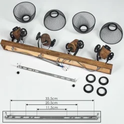 Lampes Industrielles-hofstein Plafonnier Orny Bois foncé, Noir, 4 lumières