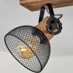 Lampes Industrielles-hofstein Plafonnier Orny Bois foncé, Noir, 2 lumières