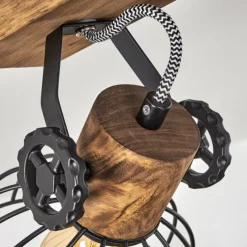 Lampes Industrielles-hofstein Plafonnier Orny Bois foncé, Noir, 3 lumières