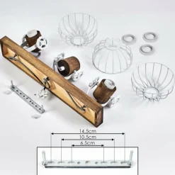 Lampes Industrielles-hofstein Plafonnier Orny Bois foncé, Blanc, 3 lumières