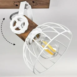 Lampes Industrielles-hofstein Plafonnier Orny Bois foncé, Blanc, 3 lumières