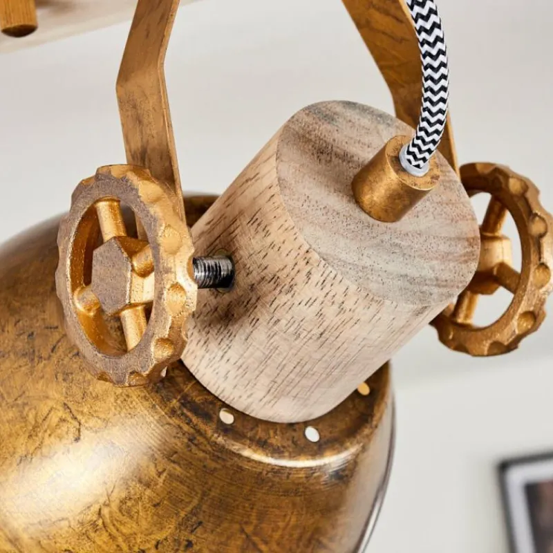 Lampes Dorées-hofstein Plafonnier Orny Bronze, Bois clair, 3 lumières