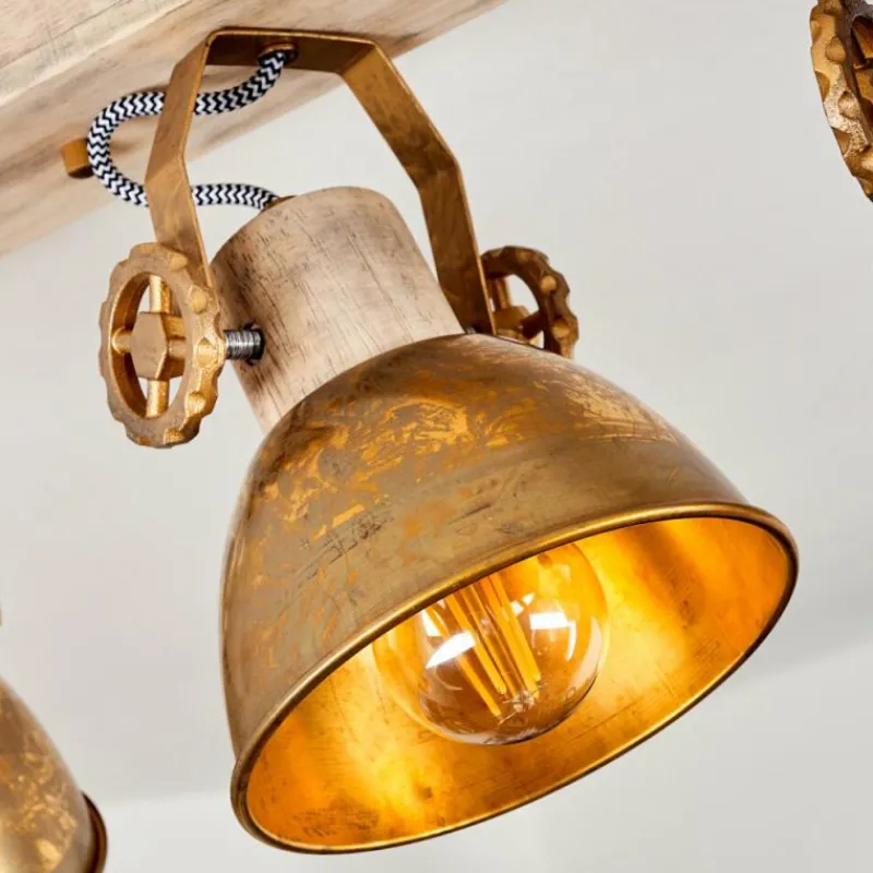 Lampes Dorées-hofstein Plafonnier Orny Bronze, Bois clair, 3 lumières