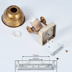 Lampes Industrielles-hofstein Plafonnier Orny Bronze, Bois clair, 1 lumière