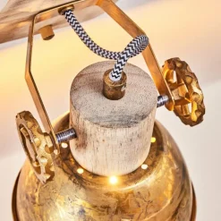 Lampes Industrielles-hofstein Plafonnier Orny Bronze, Bois clair, 1 lumière