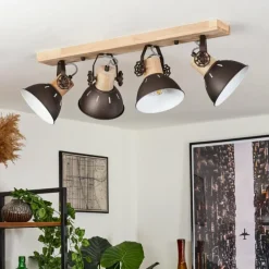 Lampes Vintages & Rétros-hofstein Plafonnier Orny Brun, 4 lumières