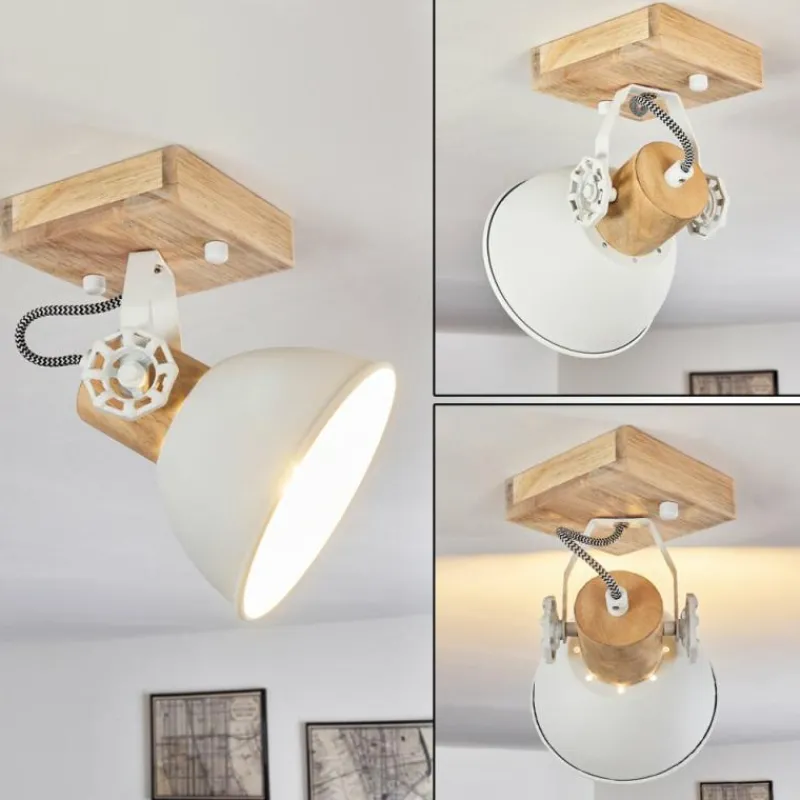 Lampes Industrielles-hofstein Plafonnier Orny Brun, Blanc, 1 lumière