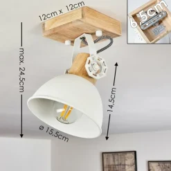 Lampes Industrielles-hofstein Plafonnier Orny Brun, Blanc, 1 lumière