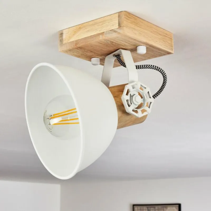 Lampes Industrielles-hofstein Plafonnier Orny Brun, Blanc, 1 lumière