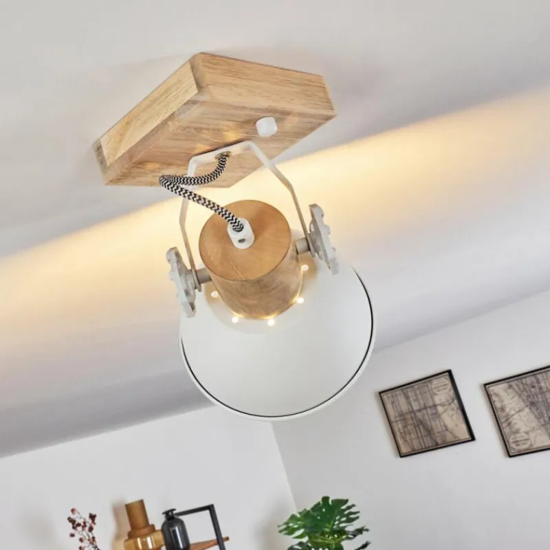 Lampes Industrielles-hofstein Plafonnier Orny Brun, Blanc, 1 lumière