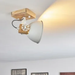 Lampes Industrielles-hofstein Plafonnier Orny Brun, Blanc, 1 lumière