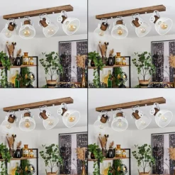 Lampes Industrielles-hofstein Plafonnier Orny Brun, Blanc, 4 lumières