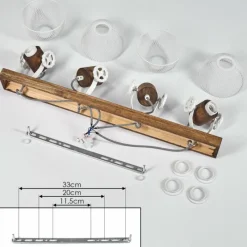 Lampes Industrielles-hofstein Plafonnier Orny Brun, Blanc, 4 lumières