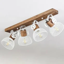 Lampes Industrielles-hofstein Plafonnier Orny Brun, Blanc, 4 lumières