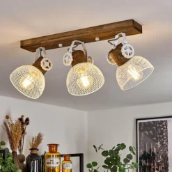 Lampes Industrielles-hofstein Plafonnier Orny Brun, Blanc, 3 lumières