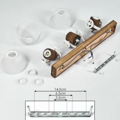 Lampes Industrielles-hofstein Plafonnier Orny Brun, Blanc, 3 lumières