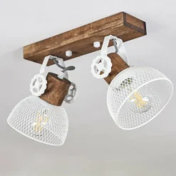 Lampes Industrielles-hofstein Plafonnier Orny Brun, Blanc, 2 lumières