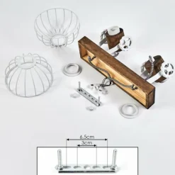 Lampes Industrielles-hofstein Plafonnier Orny Brun, Blanc, 2 lumières