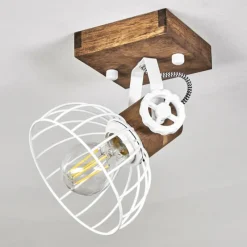 Lampes Industrielles-hofstein Plafonnier Orny Brun, Blanc, 1 lumière