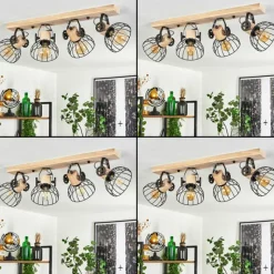 Lampes Industrielles-hofstein Plafonnier Orny Brun, Écru, 4 lumières