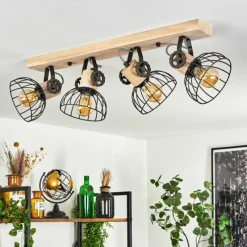 Lampes Industrielles-hofstein Plafonnier Orny Brun, Écru, 4 lumières