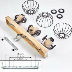 Lampes Industrielles-hofstein Plafonnier Orny Brun, Écru, 3 lumières