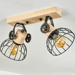 Lampes Industrielles-hofstein Plafonnier Orny Brun, Écru, 2 lumières