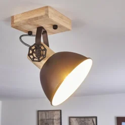 Lampes Industrielles-hofstein Plafonnier Orny Brun, Noir, 1 lumière