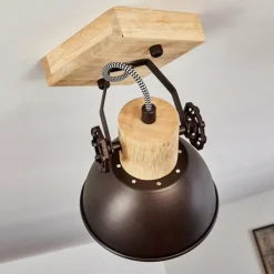 Lampes Industrielles-hofstein Plafonnier Orny Brun, Noir, 1 lumière